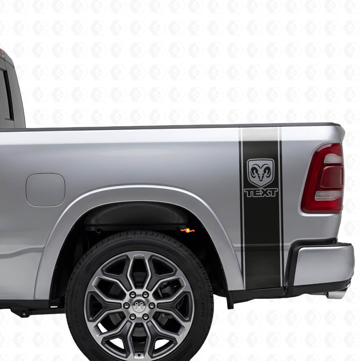 RAM Logo Rear Side Stripes Vinyl Decal For Dodge Ram 1500-3500 