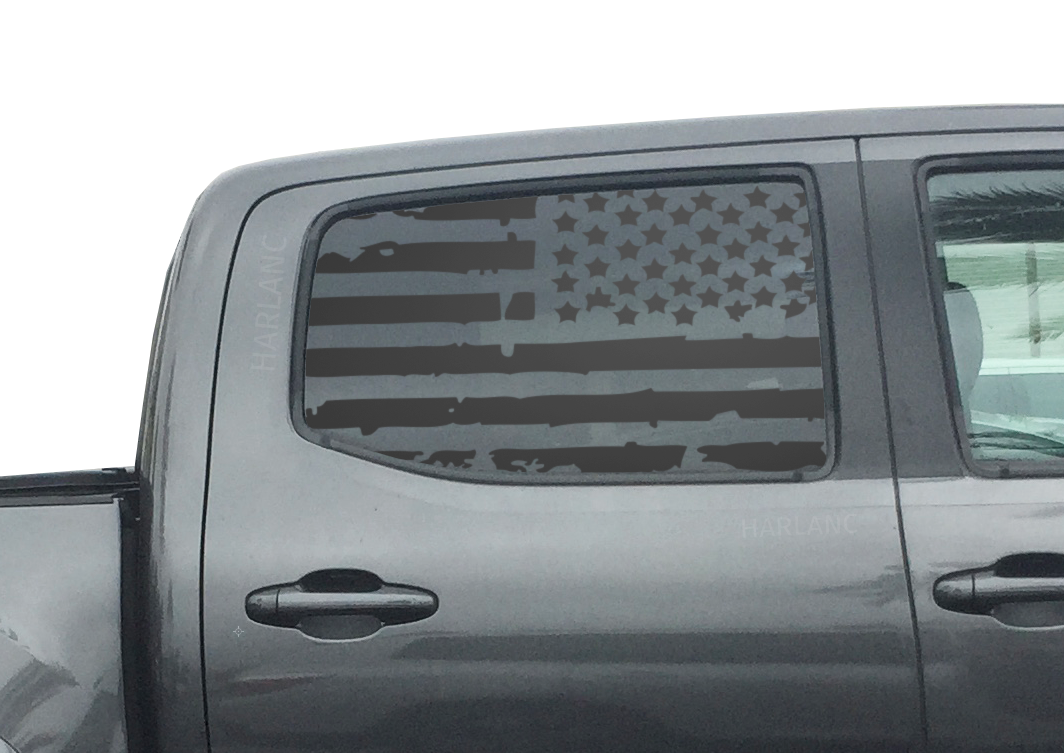 Toyota Tacoma USA Flag Stickers Decals for Rear window 2016-2018 Double Cab TRD Pro TP3
