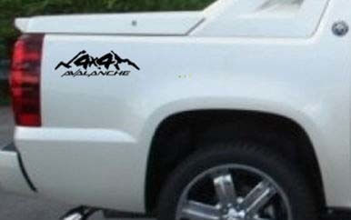 Black Chevy Avalanche 4x4 Truck Bed Side Stripes Sticker Decal Set Custom Sizing
