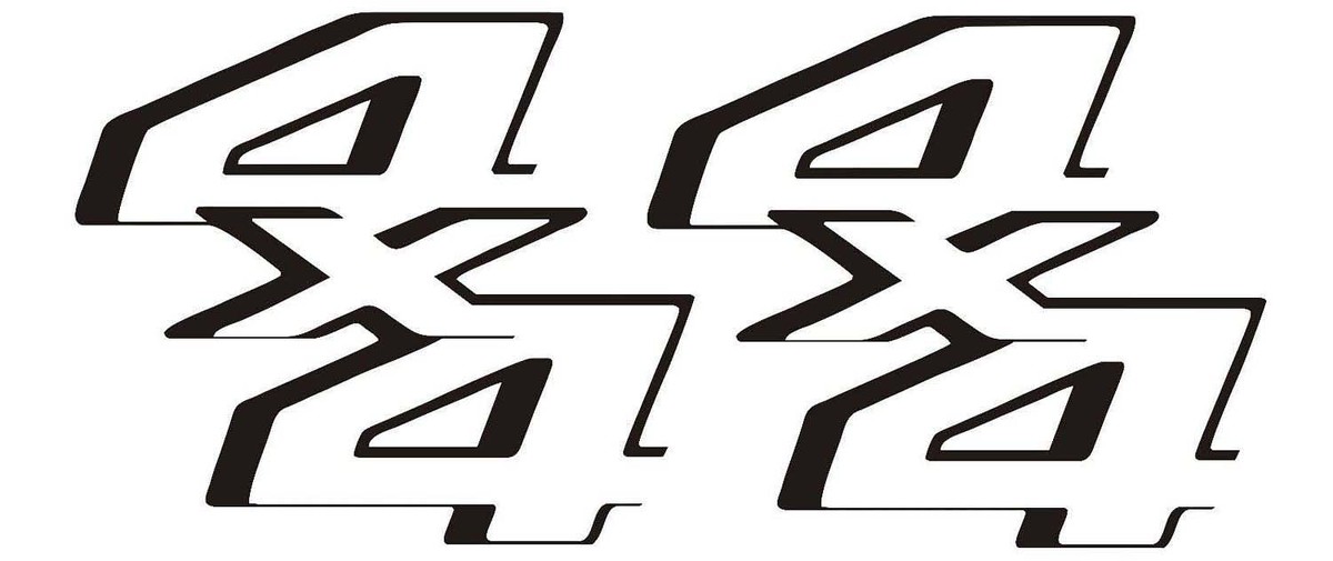 4x4 Truck Bed Stickers Decals, Gloss Black (Set) for Ford Super Duty, F-250, F-150
