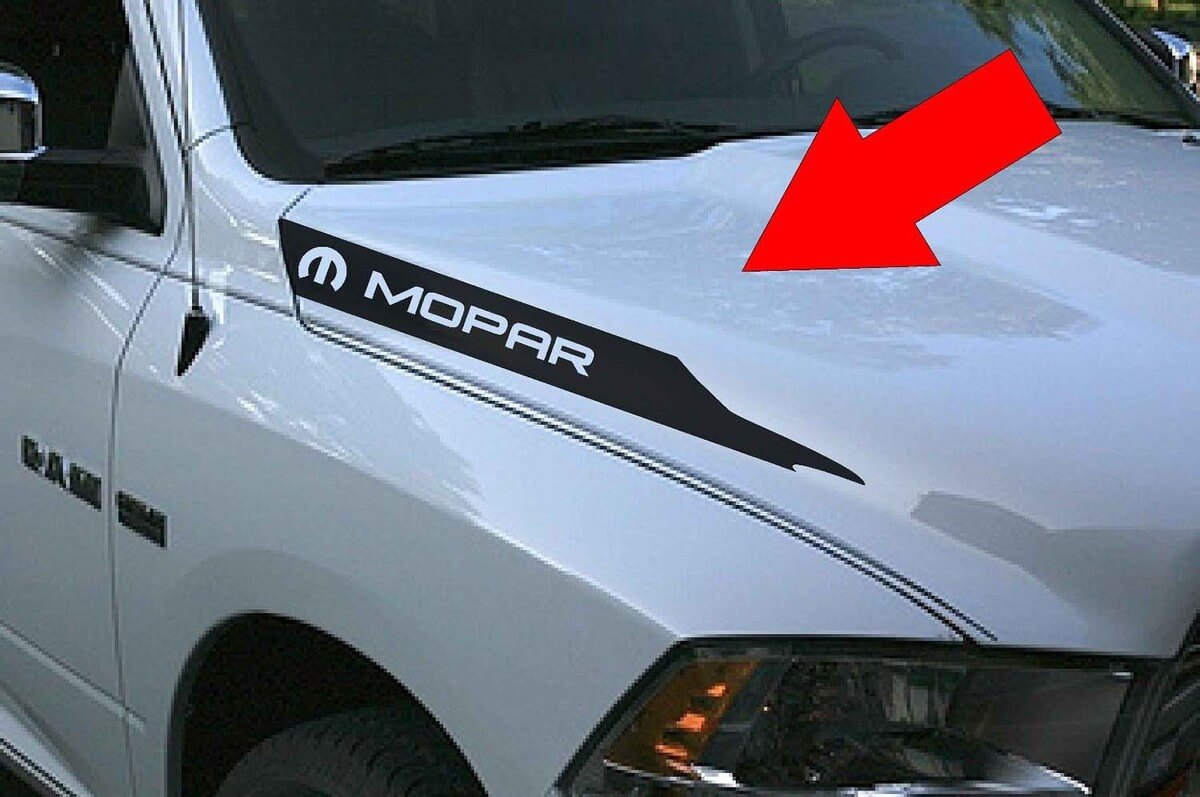 Sport Hood Vinyl Stripes Decals Rebel 2 for Dodge Ram 1500 2500