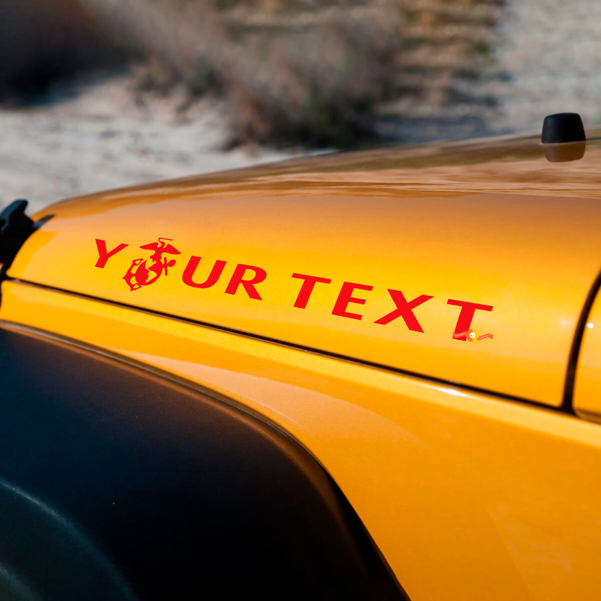 Jeep WRANGLER USMC Rubicon Hood Decal Sticker Sahara Willy Veteran Marine New