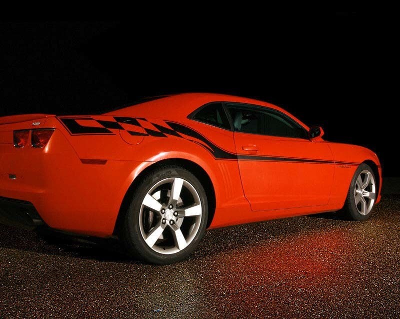 2010 2011 2012 2013 Chevrolet Camaro Checkered Flag Side Bodyline Stripes Sticker Decal
