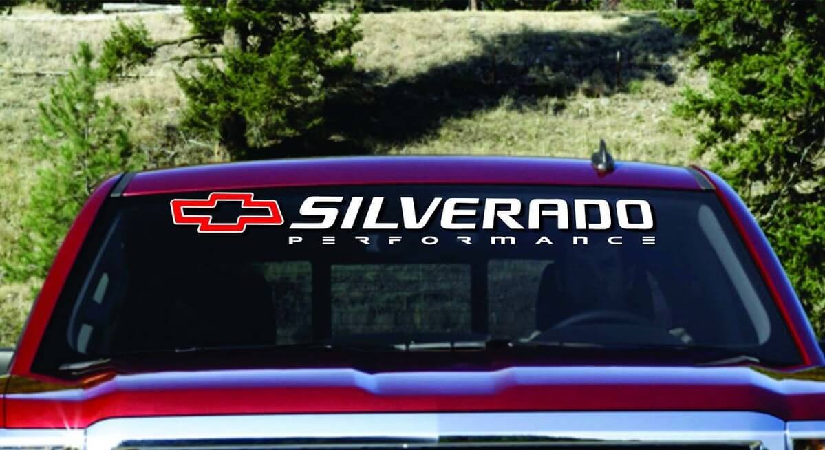 Chevy SILVERADO 1500 2500 3500 Windshield Sticker Decal Banner ANY YEAR MAKE
