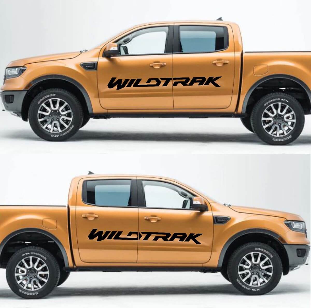 2X Musclecar RANGER Wildtrak Vinyl Doors Sticker Decals Graphics 2016-2018