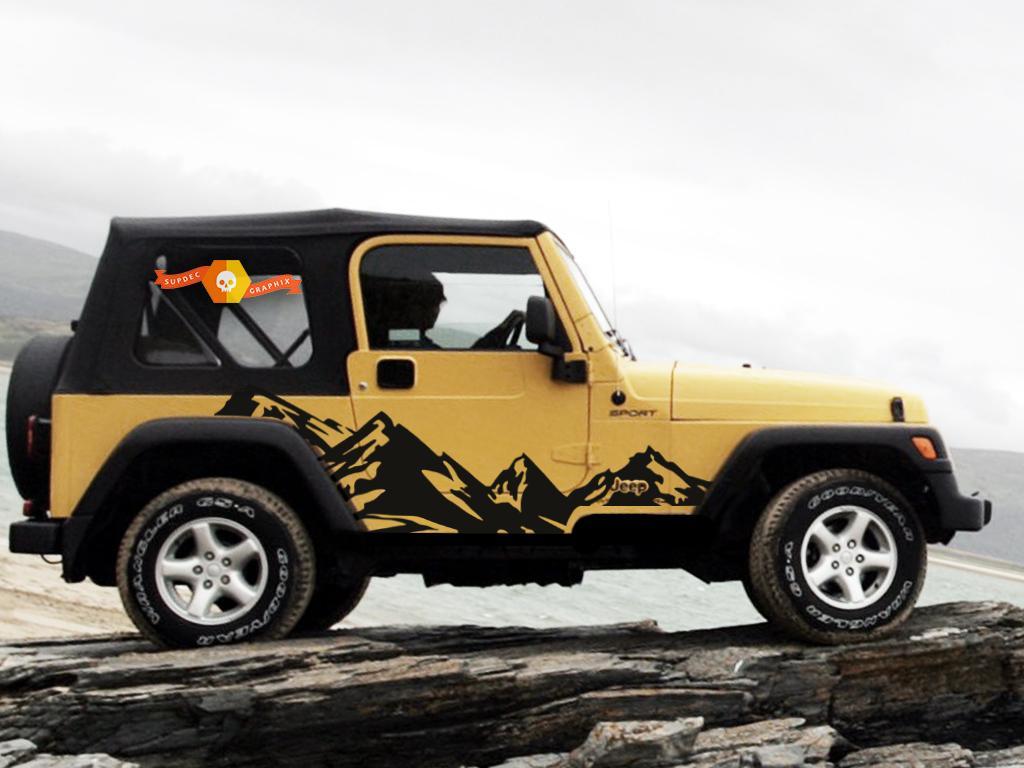 Mountain Range Side Vinyl Decal Sticker for Jeep Wrangler 1999-2006