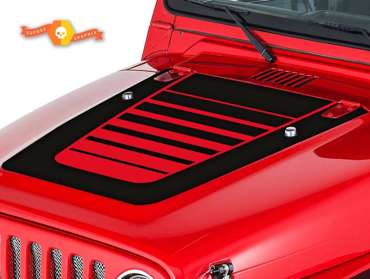 Strobe Hood Stripes Vinyl Decal Kit for Jeep Wrangler TJ 1999-2006