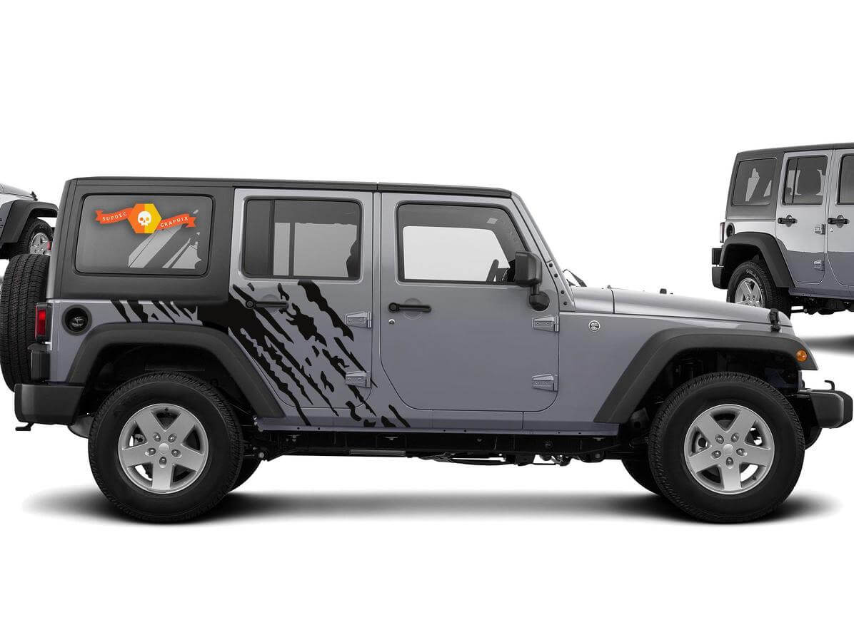 Mud Drips Style Side Vinyl Decal Sticker for Jeep Wrangler 2007-2016