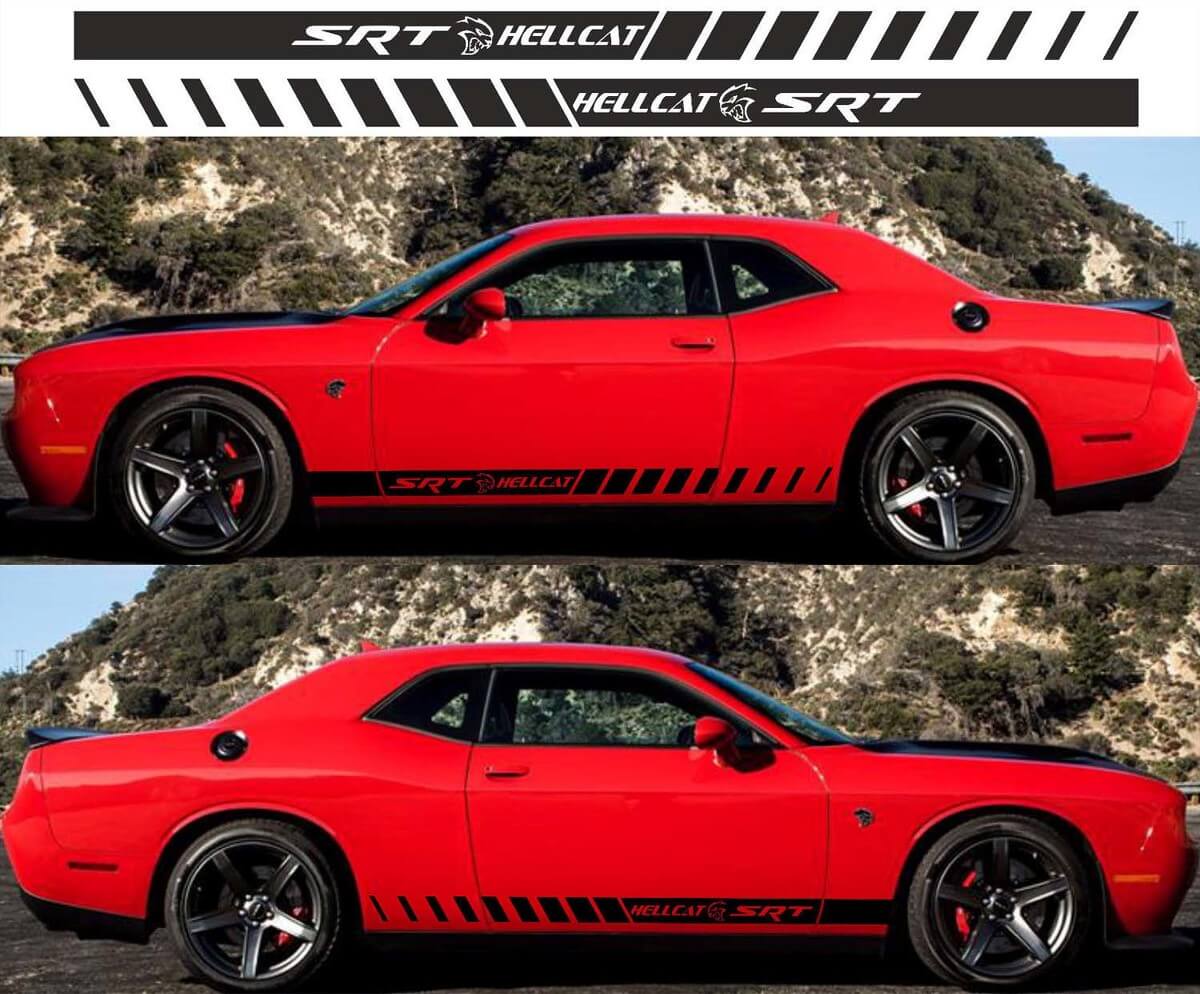 2x Side Rally Vinyl Decals Stickers 5 for Dodge Challenger