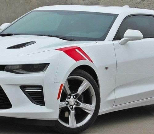 2X Chevy Camaro Hood HASH MARK Vinyl Sticker Decal Stripe Graphic kit 2018-2016
