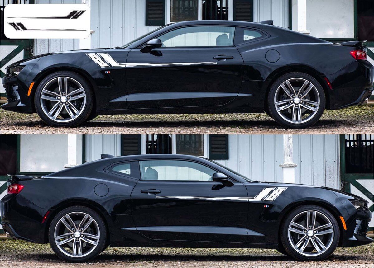 2x Chevy Camaro Hockey 2016 -2018 side Vinyl Stickers Decals graphics rally stripe
