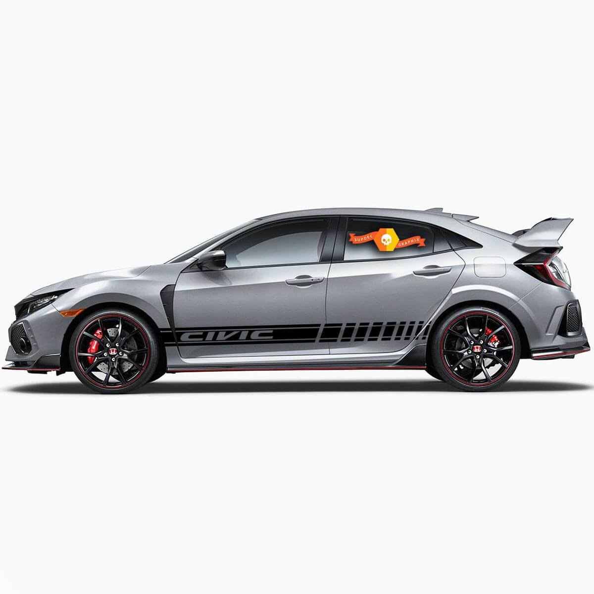 2X Multiple Color Graphics Strip Car Racing Vinyl Decal Sticker for Honda Civic