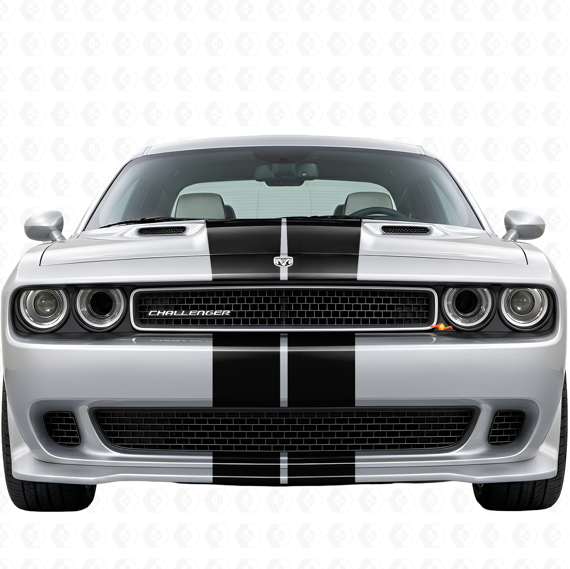 Dual Racing Stripes Full Kit Vinyl Decal Sticker for Dodge Challenger 2008-2014