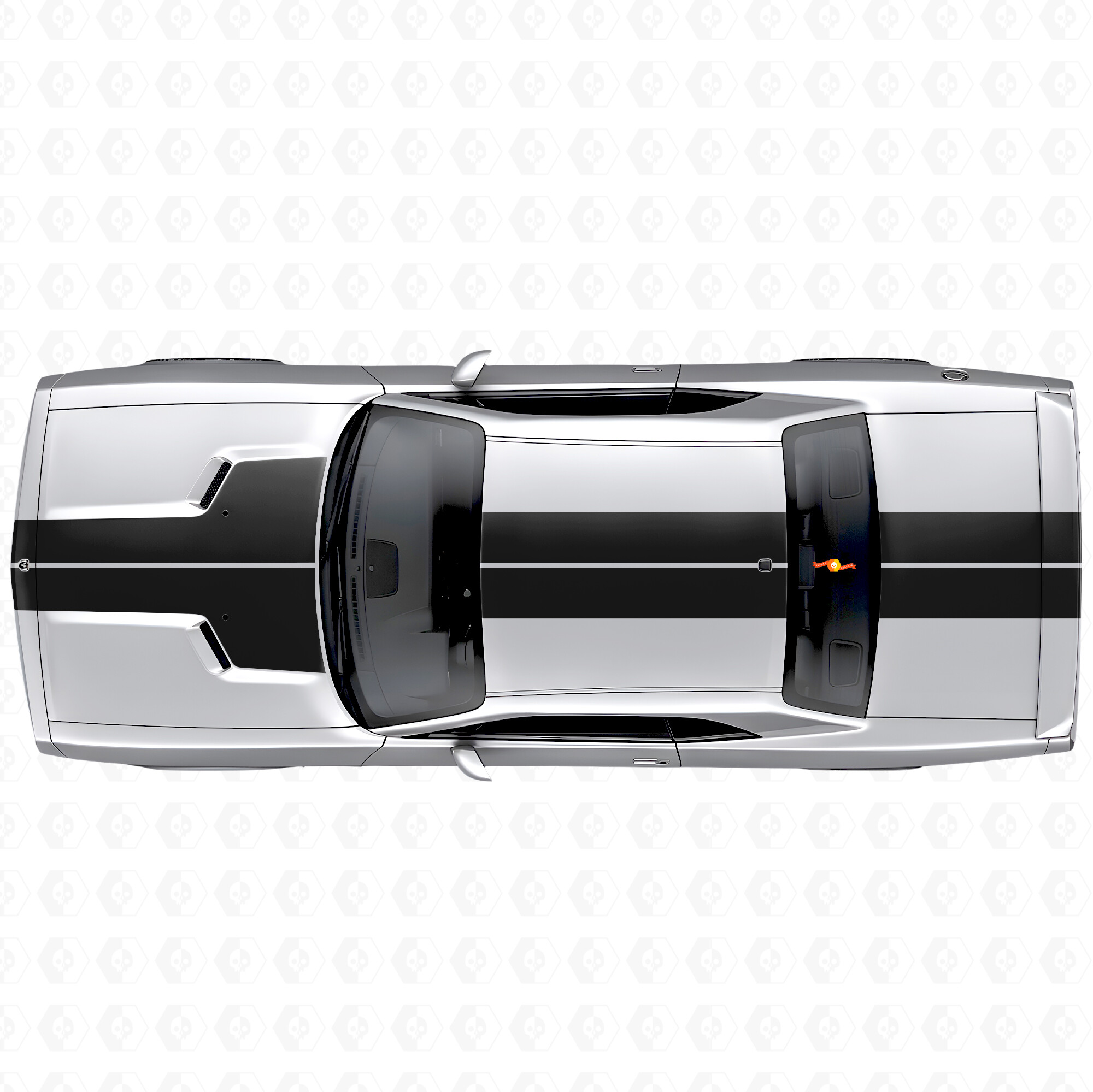 Dual Stripes Hood Roof Trunk Vinyl Decal Sticker for Dodge Challenger 2008-2014