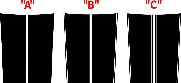 16-Piece Style Rally Stripe Sticker Decal Kit for Dodge Challenger 2008 - 2014