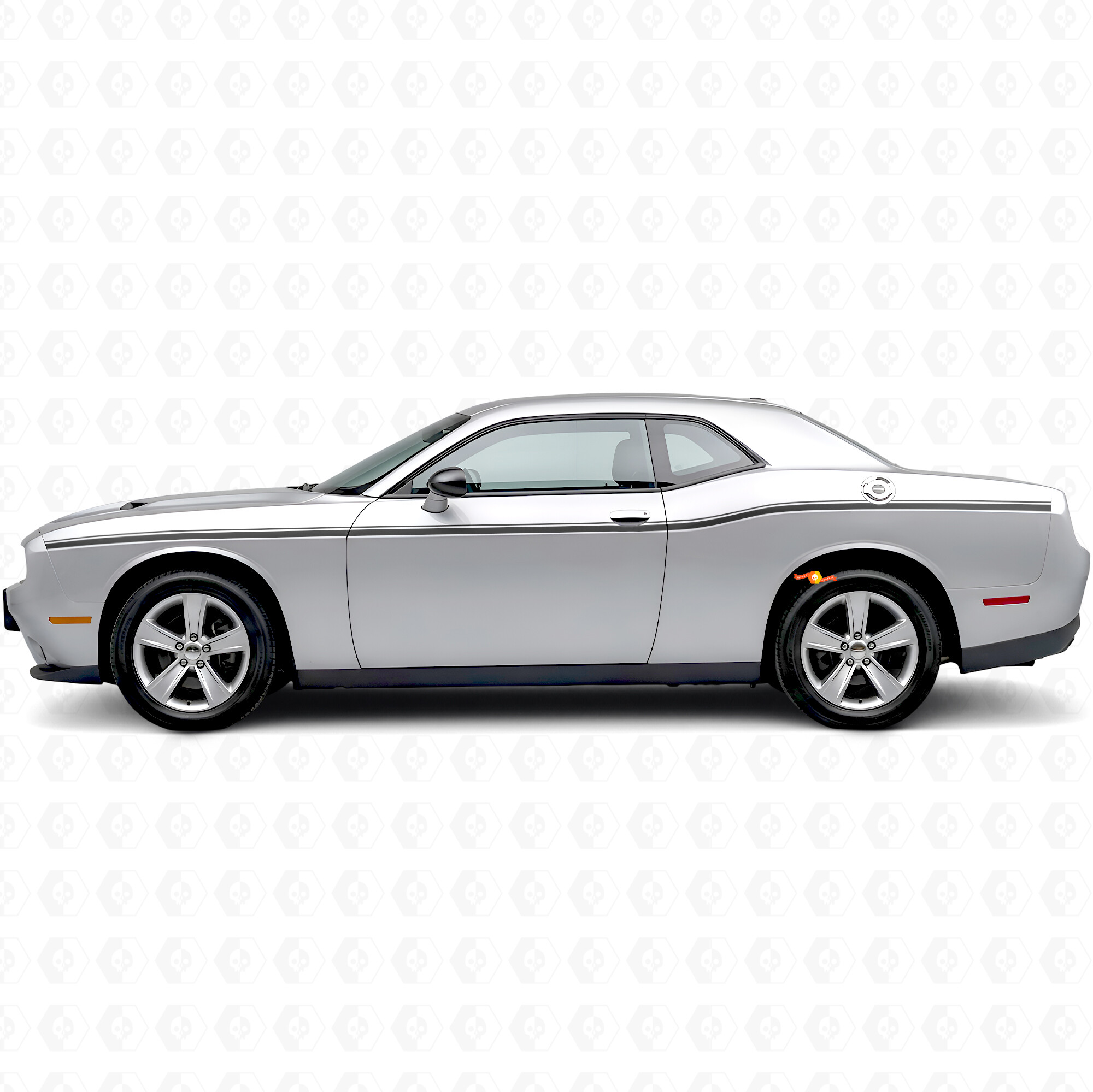 Twin Varying Widths Stripes Side Vinyl Decal Sticker for Dodge Challenger