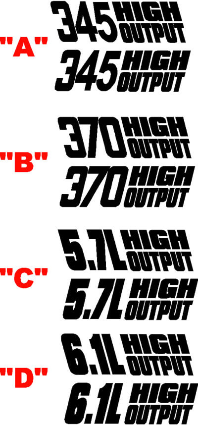 1970 T/A Style Retro Fender Accent Decal Kit for Dodge Challenger
