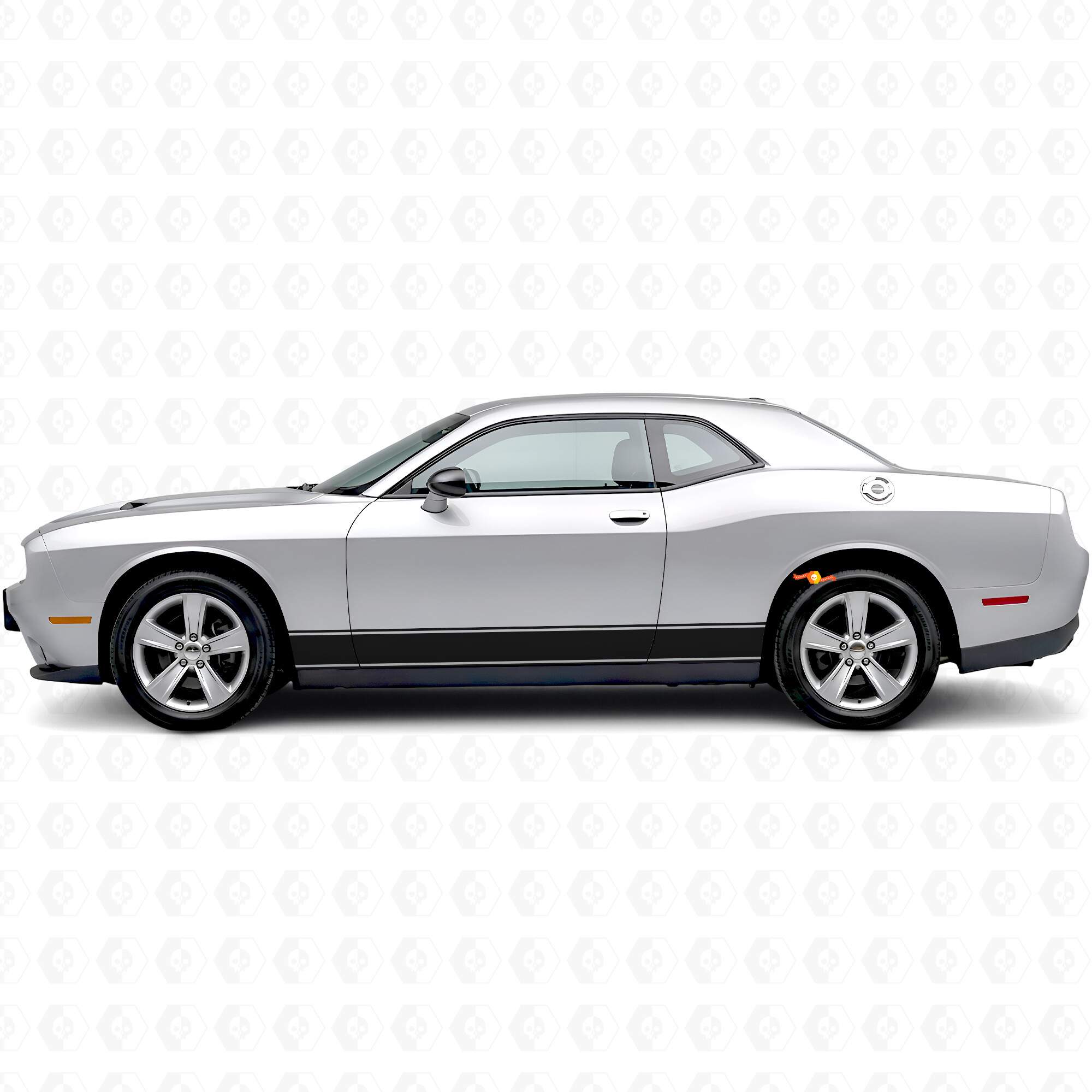 Straight Outline Stripes Rocker Panel Vinyl Decal Sticker for Dodge Challenger