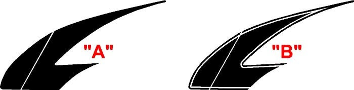 2016 & Up Chevrolet Camaro Dagger  Style Mid Body Hockey Stripe Kit Vinyl Decals Stickers
