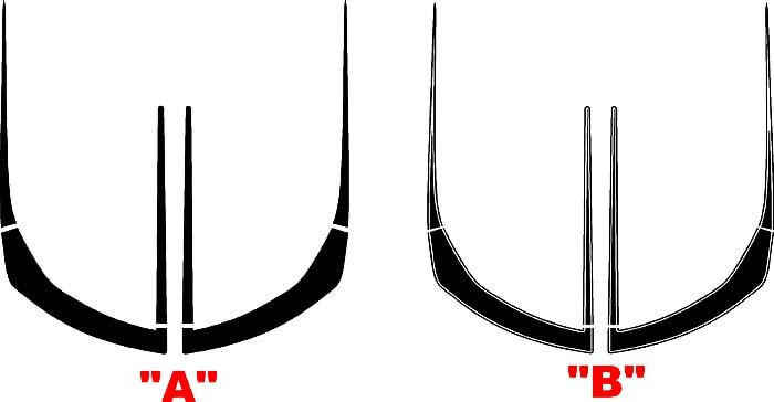 2016 & Up Chevrolet Camaro Front Fascia ZL1 Style Accent Stripes Fits LT / RS / SS Vinyl Decals Stickers
