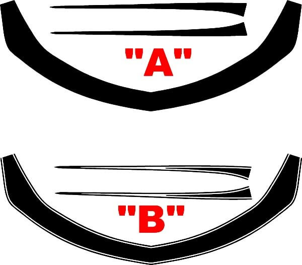 2016 & Up Chevrolet Camaro Front Fascia Accent Stripes Fits LT / RS / SS Vinyl Decals Stickers
