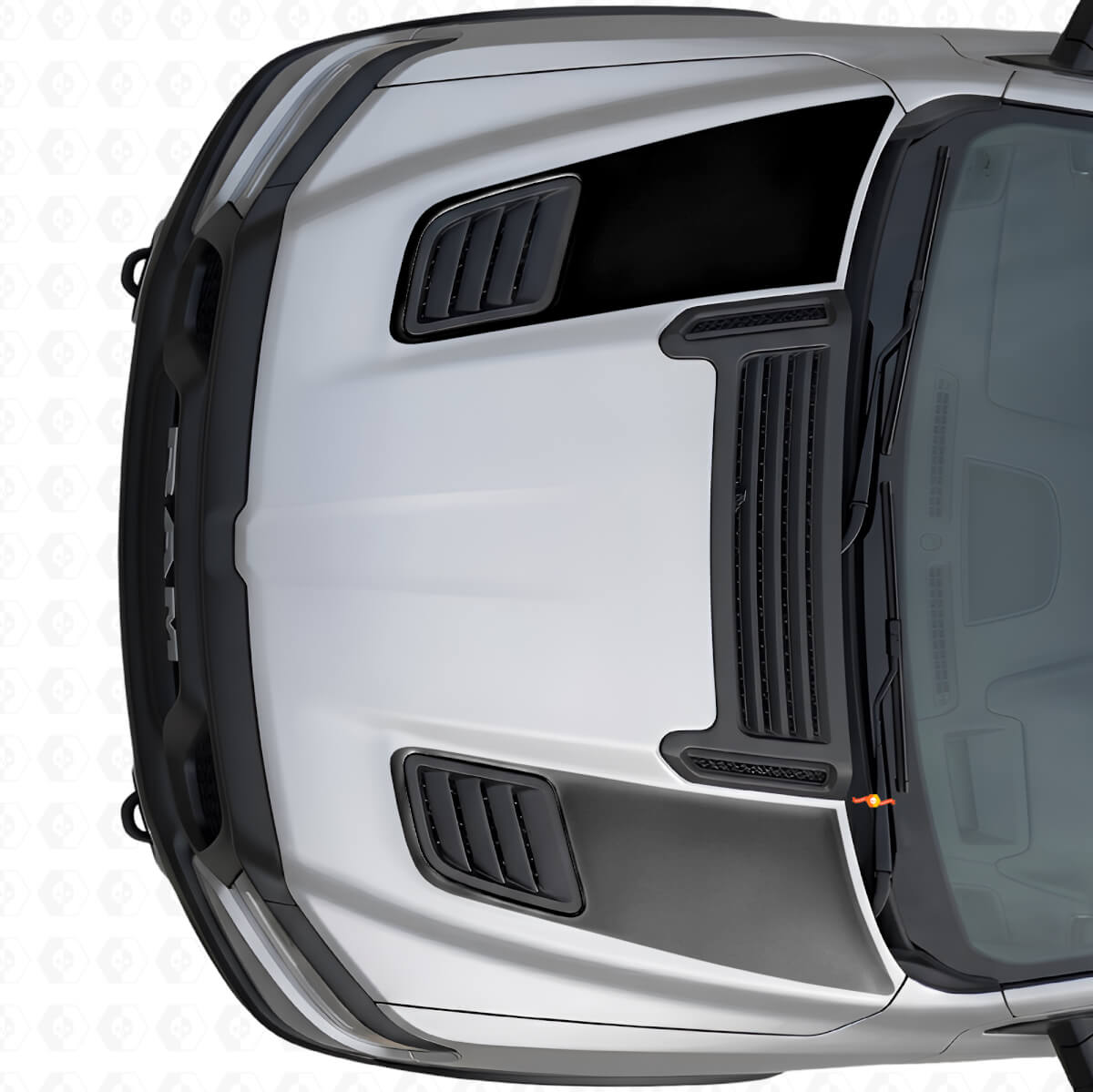 Dual Racing Hood Vent Stripes Vinyl Decals Set for Dodge Ram Sport 2019+