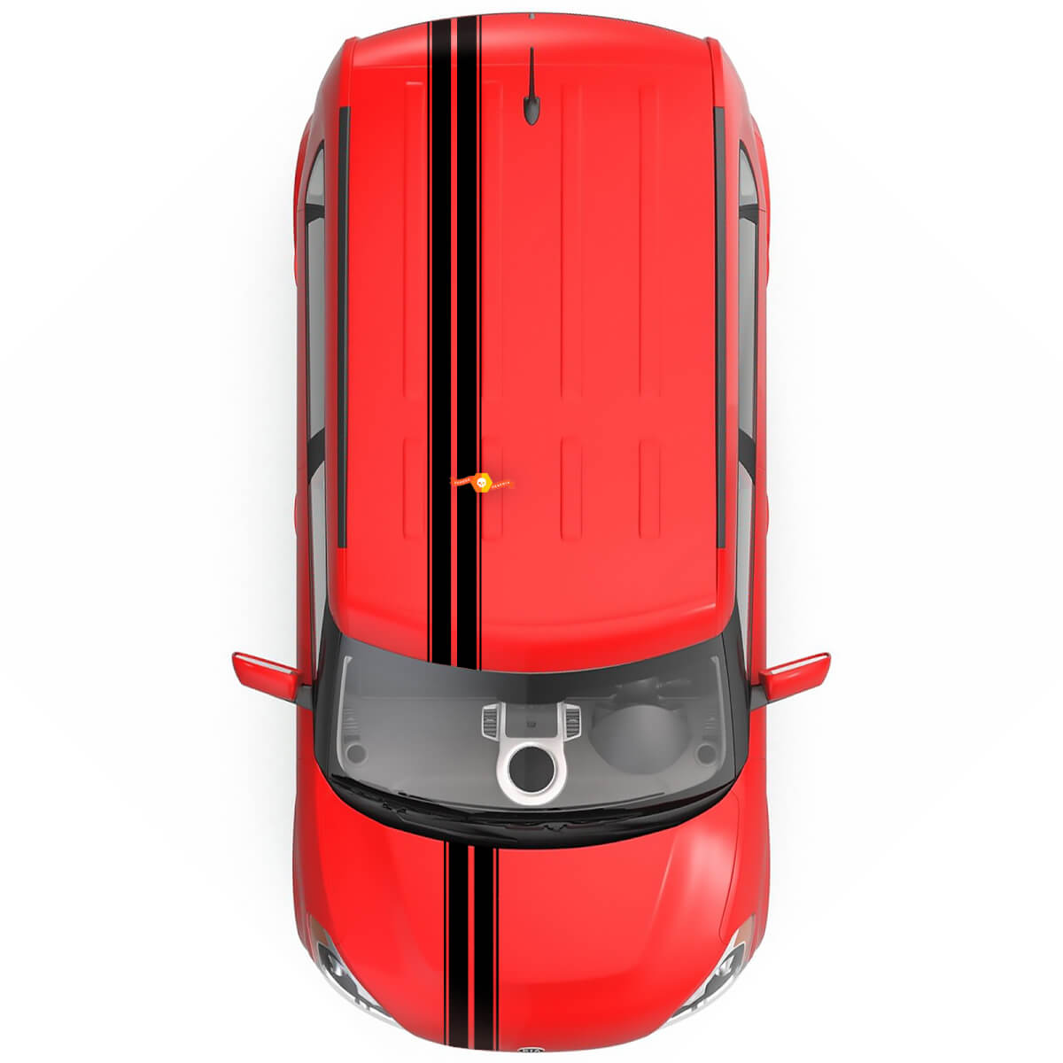 Offset Style Rally Stripe Kit design for 2009 & Up KIA Soul
