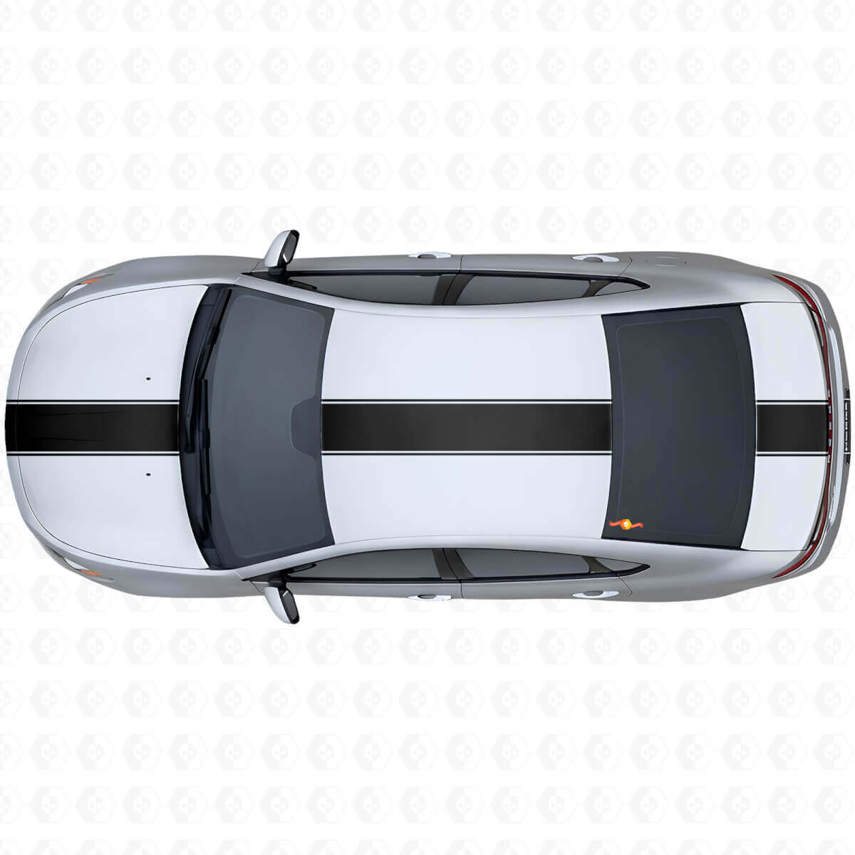 Racing Style Wide Outline Stripe Upper Side Vinyl Decal Kit for Dodge Dart 2013+
