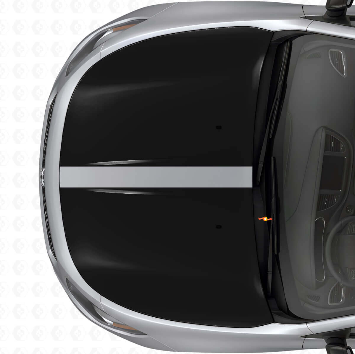 Dual Blackout Hood Stripes Vinyl Decal Set for Dodge Dart 2013+