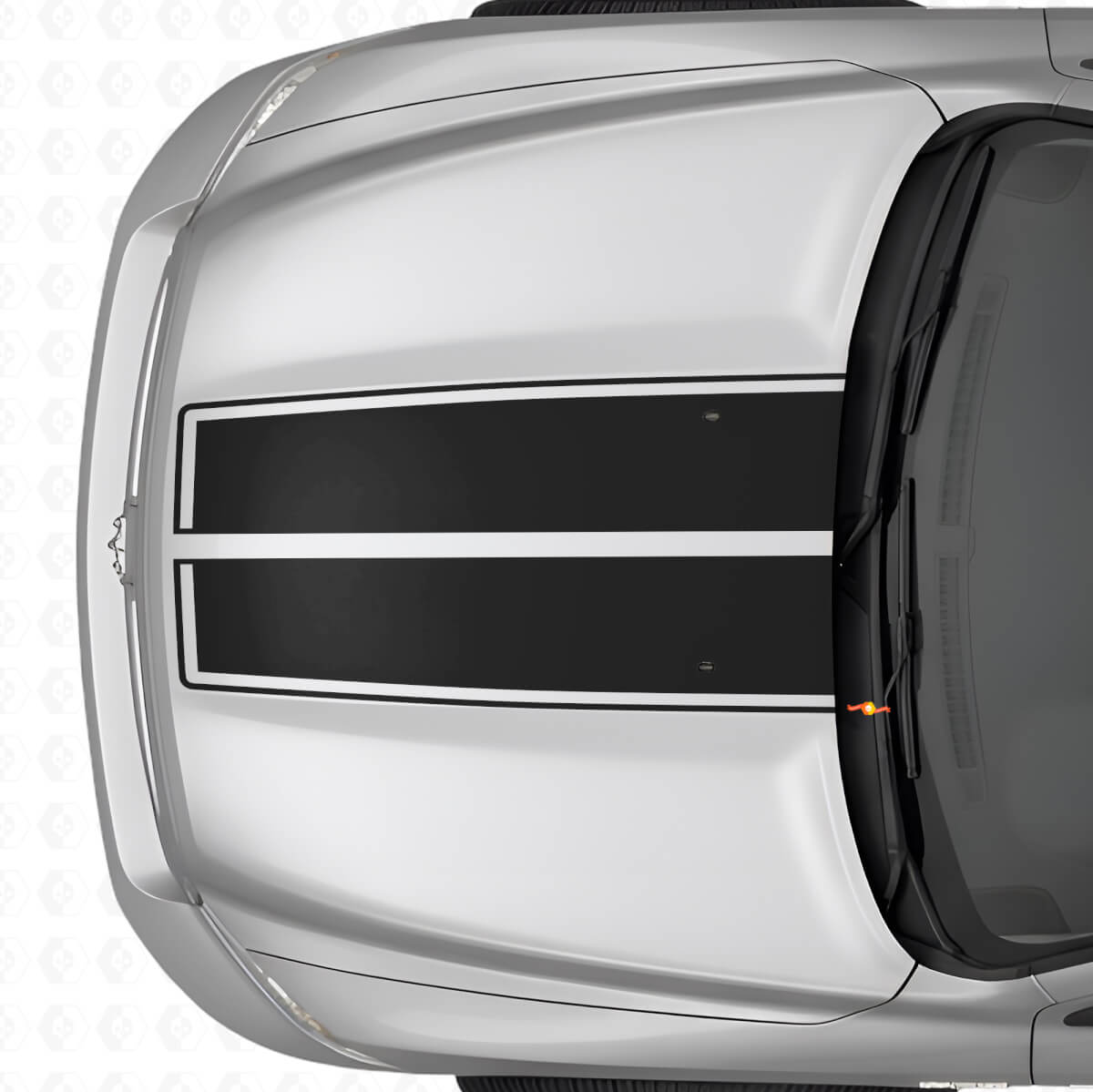 Dual Rally Hood & Tailgate Stripes Vinyl Decal Kit for Dodge Ram 2009-18
