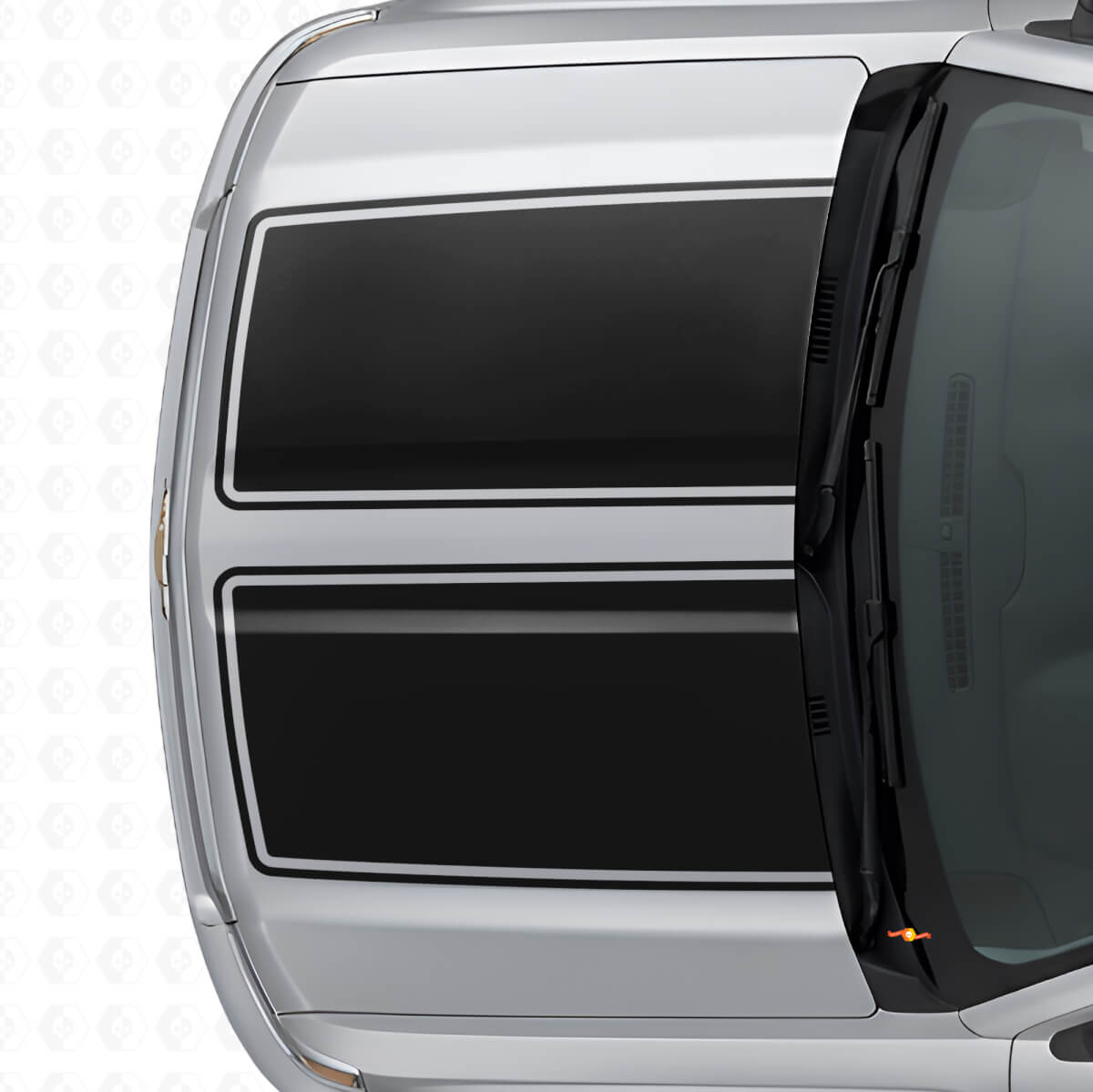 Dual Outline Stripes Hood & Tailgate Vinyl Decal Kit for Chevrolet Silverado 2014-15