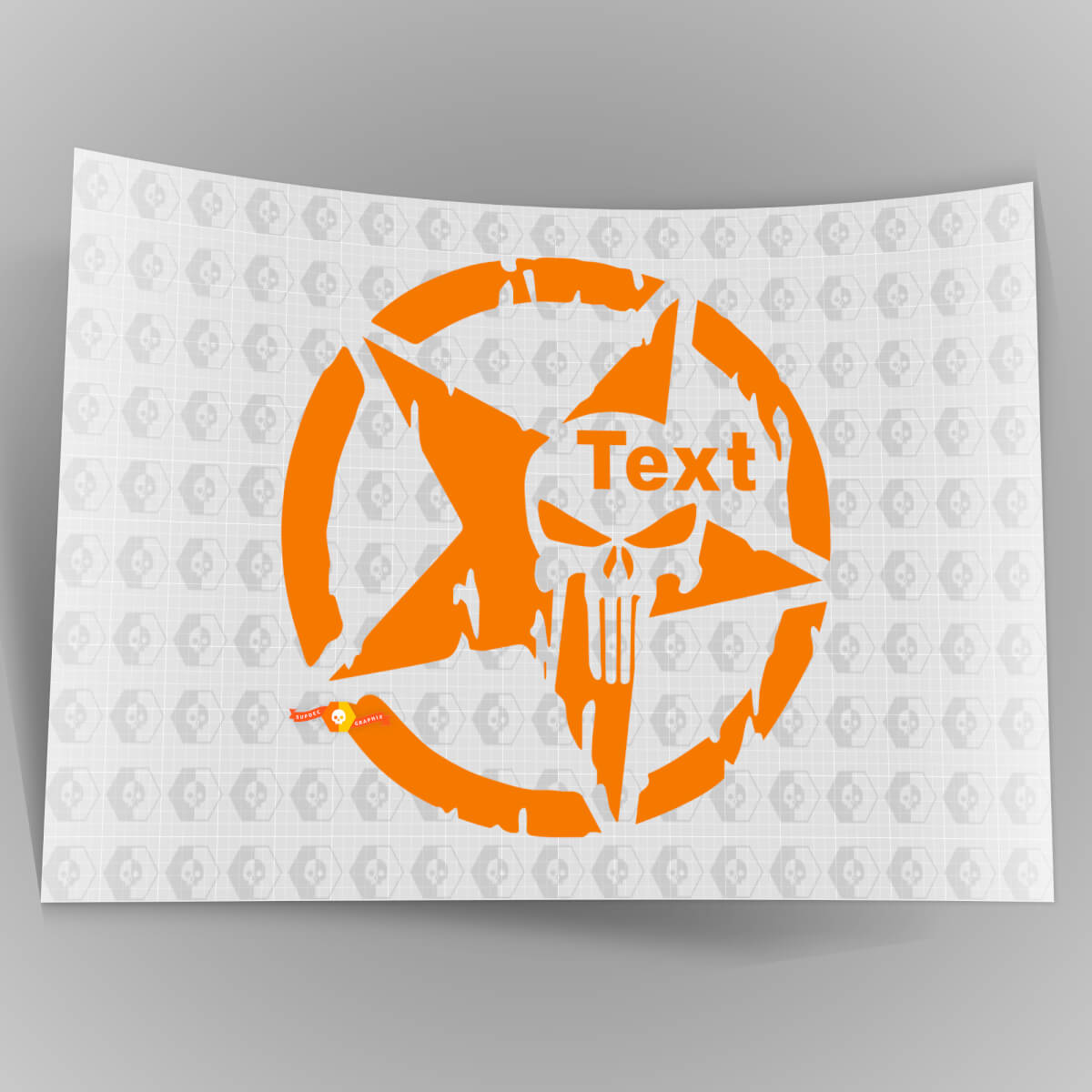 Star Military Punisher Off Road Skull UV Resistant Sticker Decal #5
