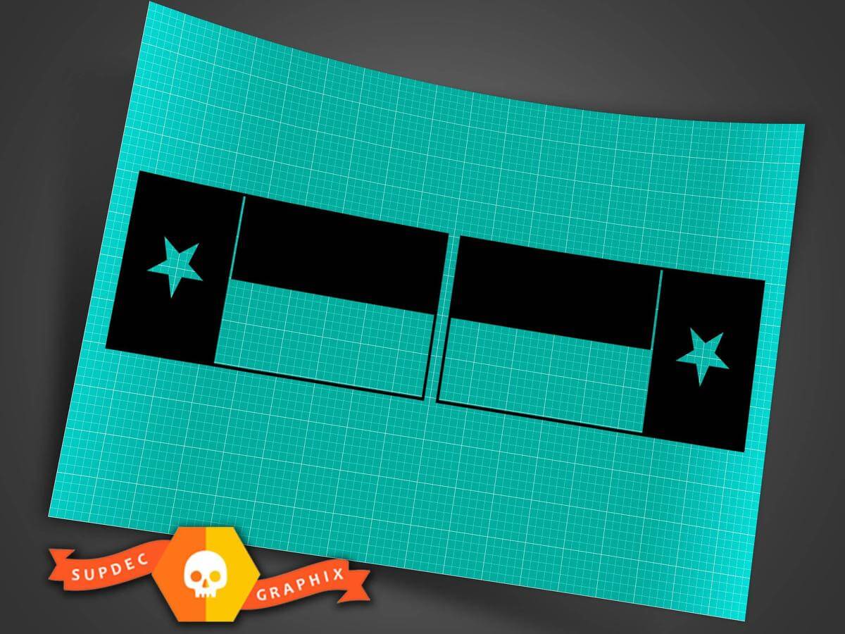 Jeep Wrangler military black Texas State flag reversed set charging