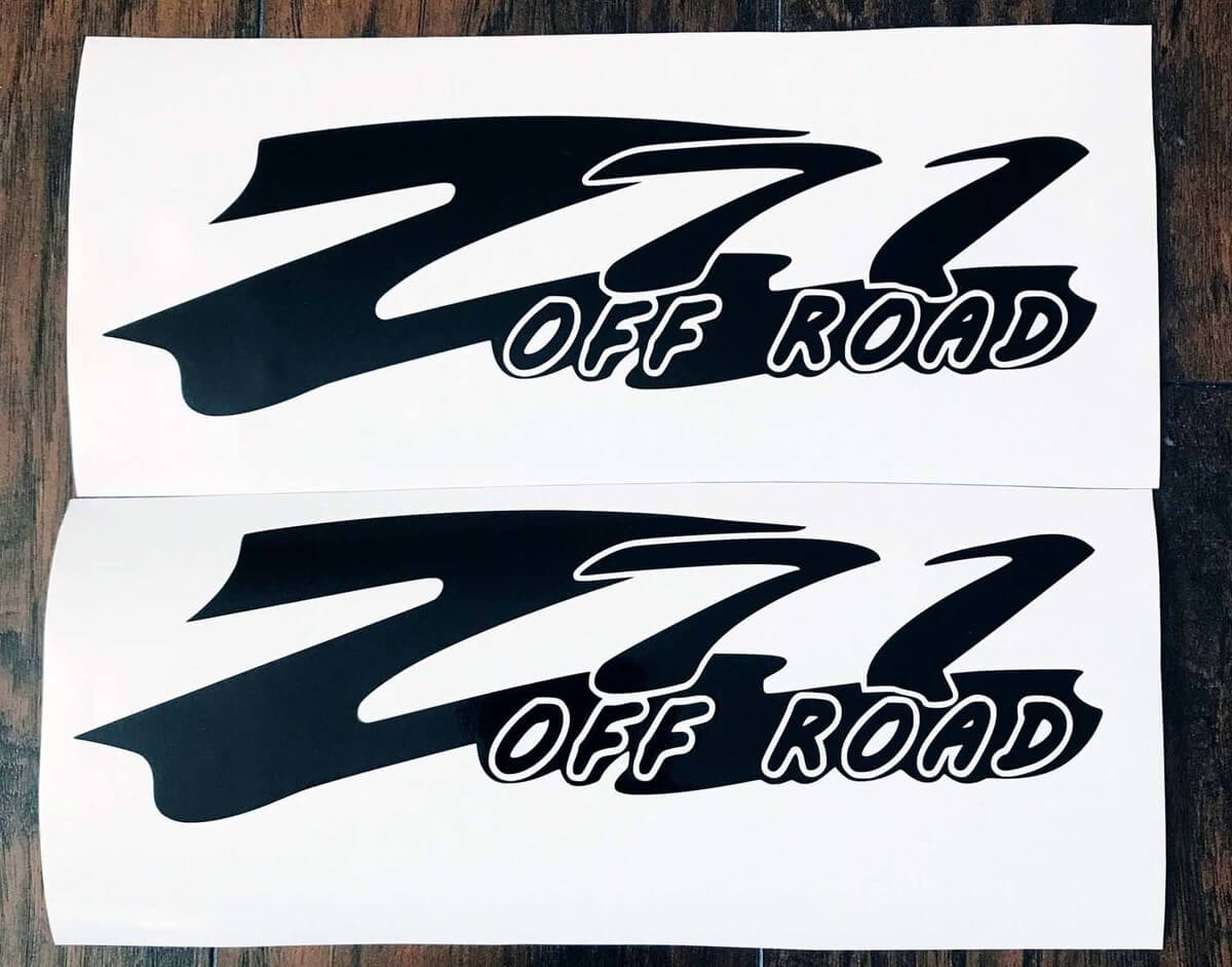 Z71 Off Road Body Tailgate Fender Decals 2PC Set Body Window Sticker Vinyl For Silverado Tahoe GMC Sierra c3
