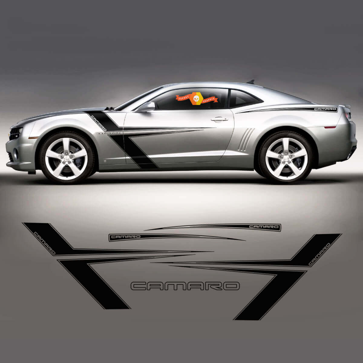 Chevrolet Camaro 2010 - 2024 T - Stripes Side Graphics Stickers Decals set
