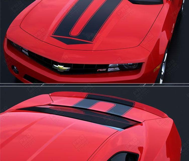Sport U Shape Center Stripe Kit Hood Trunk Vinyl Decal Sticker for Chevrolet Camaro 2010-2015