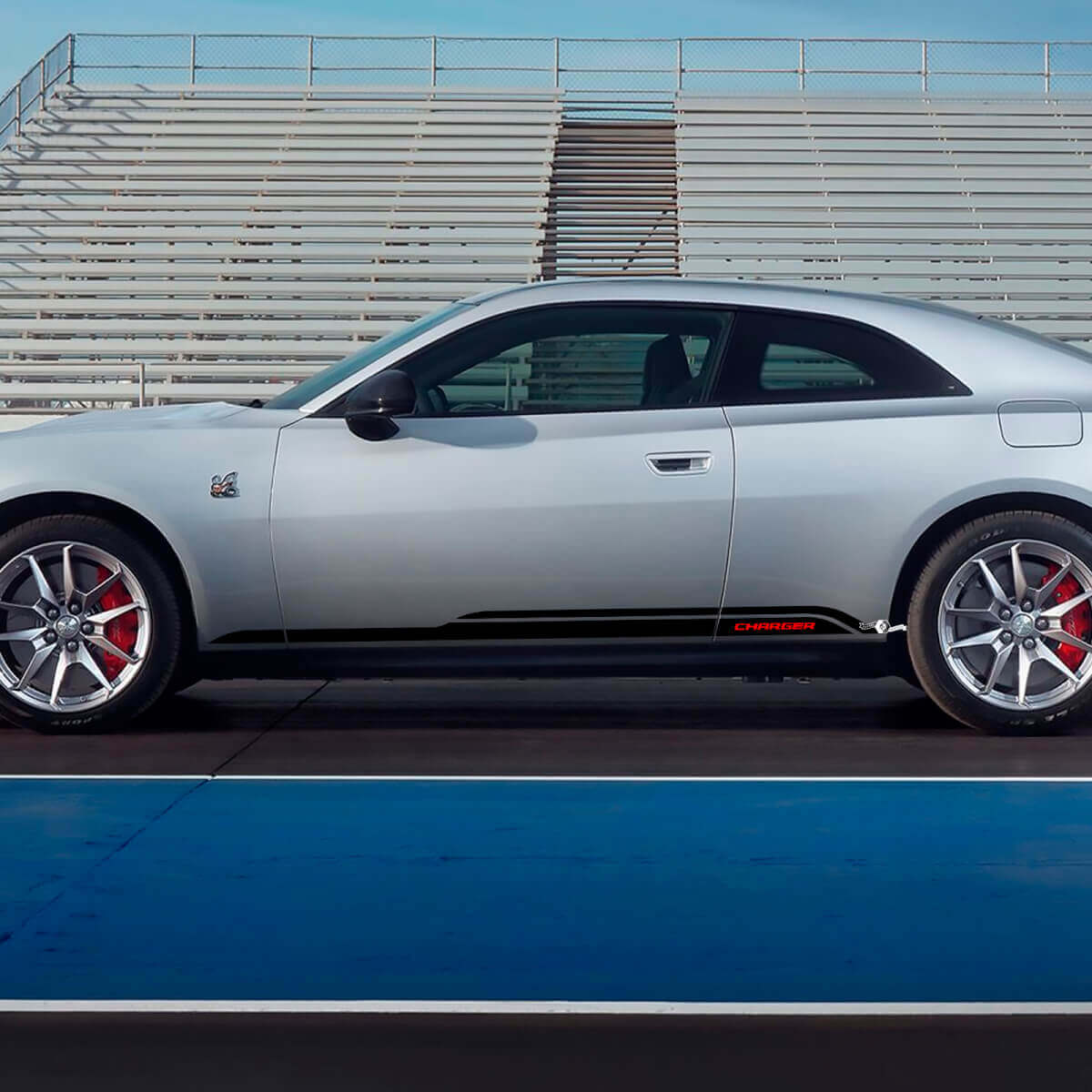 Side rocker panel decal stripes for Dodge Charger Electric 2 colors
