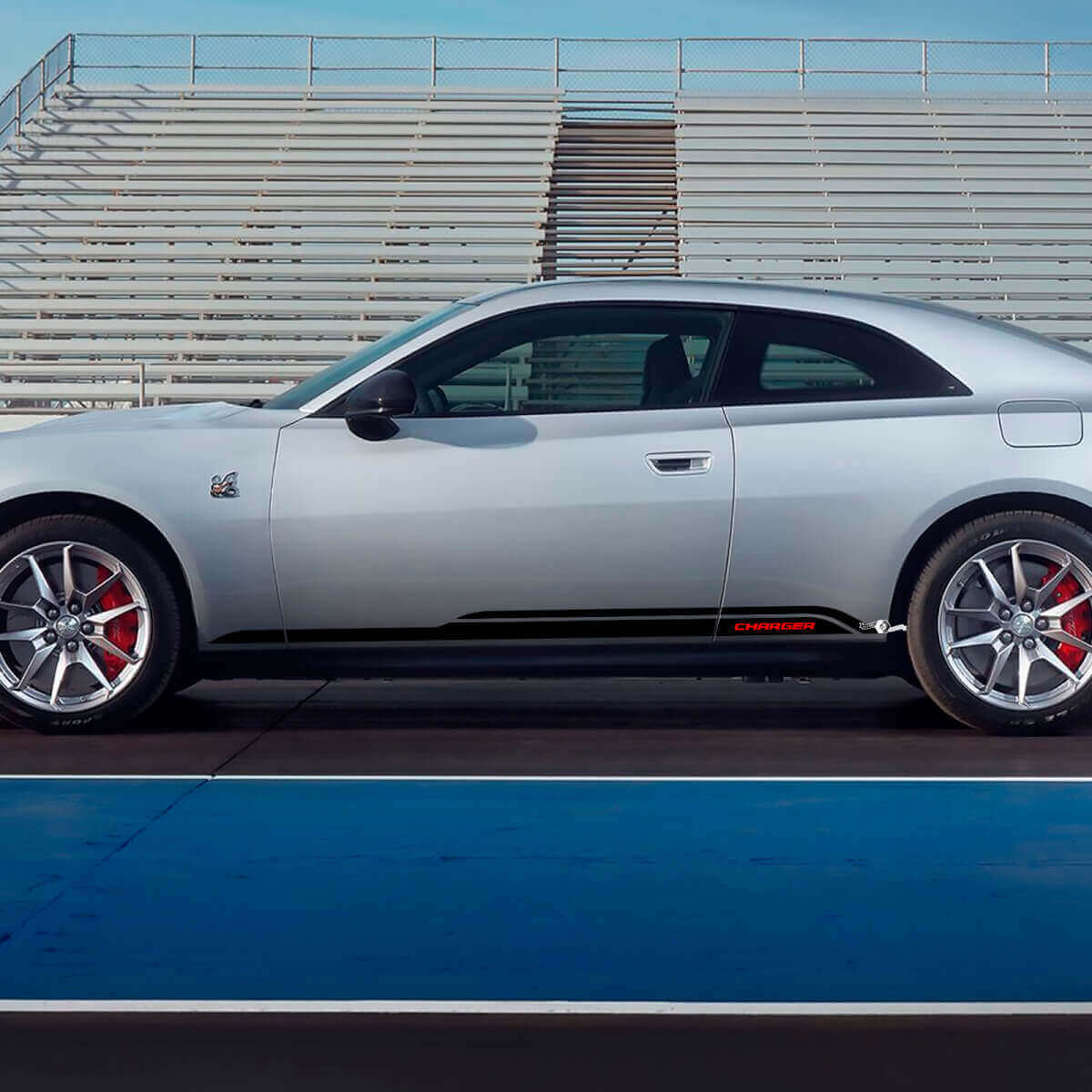 Side Rocker Panel Stripe Decal Stickers 2 for Dodge Charger Electric