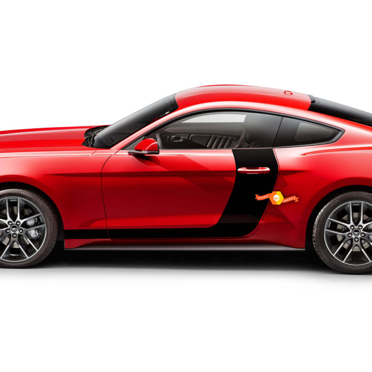 Ford Mustang 2005-2024 Side Doors Hockey Stripes Decals Stickers
