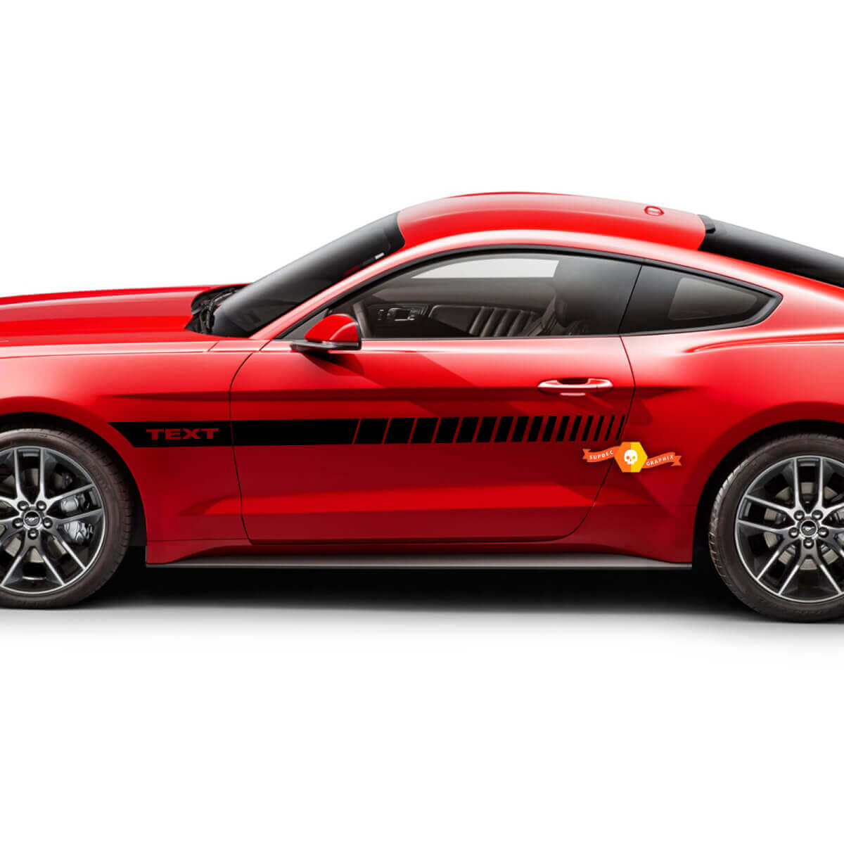 Side Doors Accent Strobe Decals Stickers Custom Text for Ford Mustang
