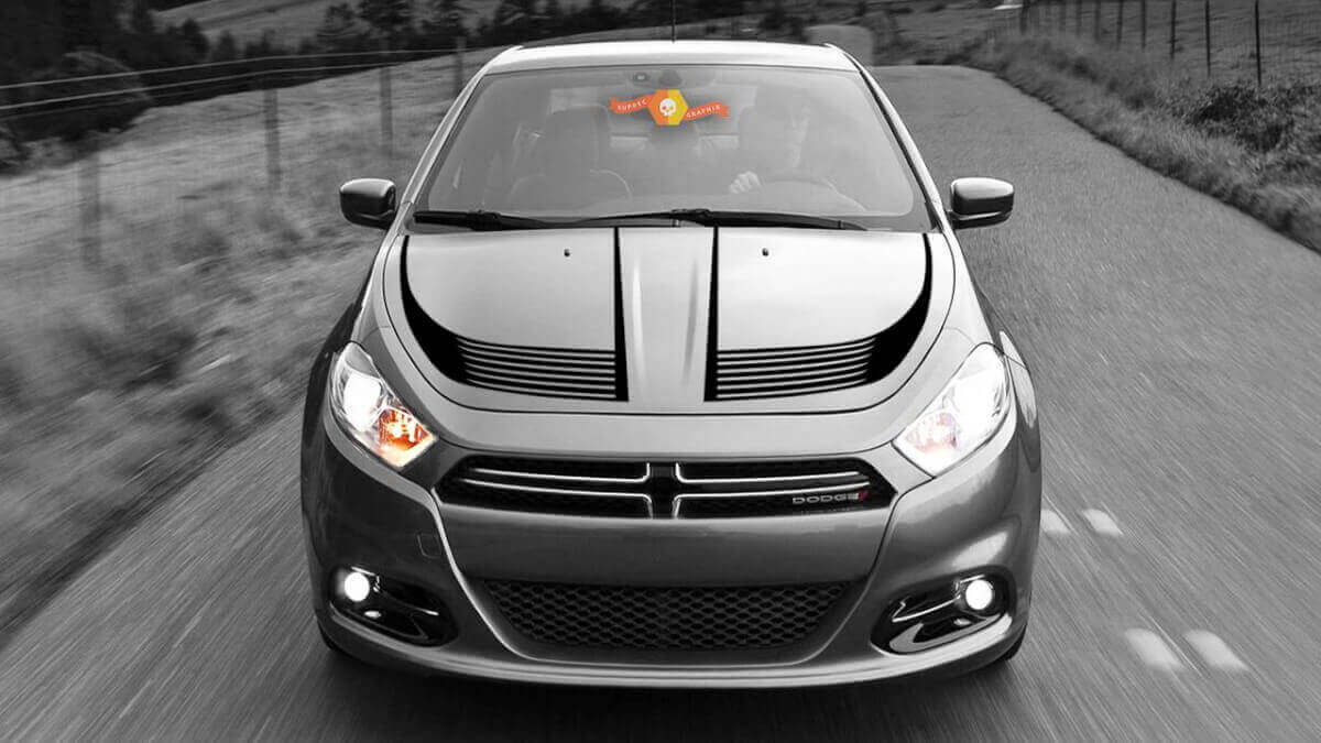 Accent Hood Stripes Vinyl Decal Set for Dodge Dart 2013-18