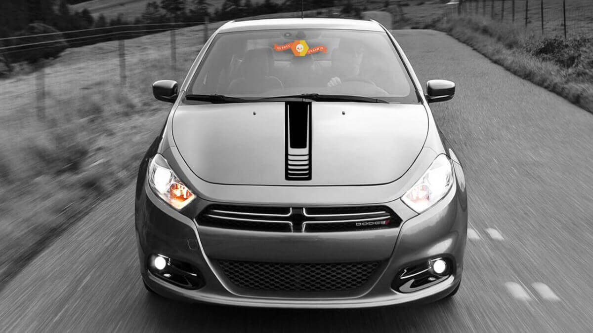 Hood Centre Accent Stripes Vinyl Decal Sticker 2 for Dodge Dart