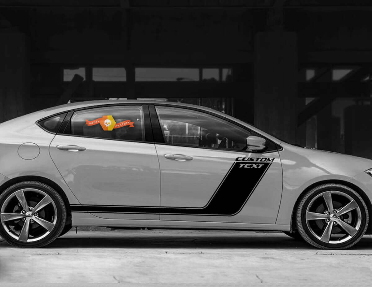 Custom Text Side Accent Sport Stripes Vinyl Decal Sticker 2 For Dodge Dart