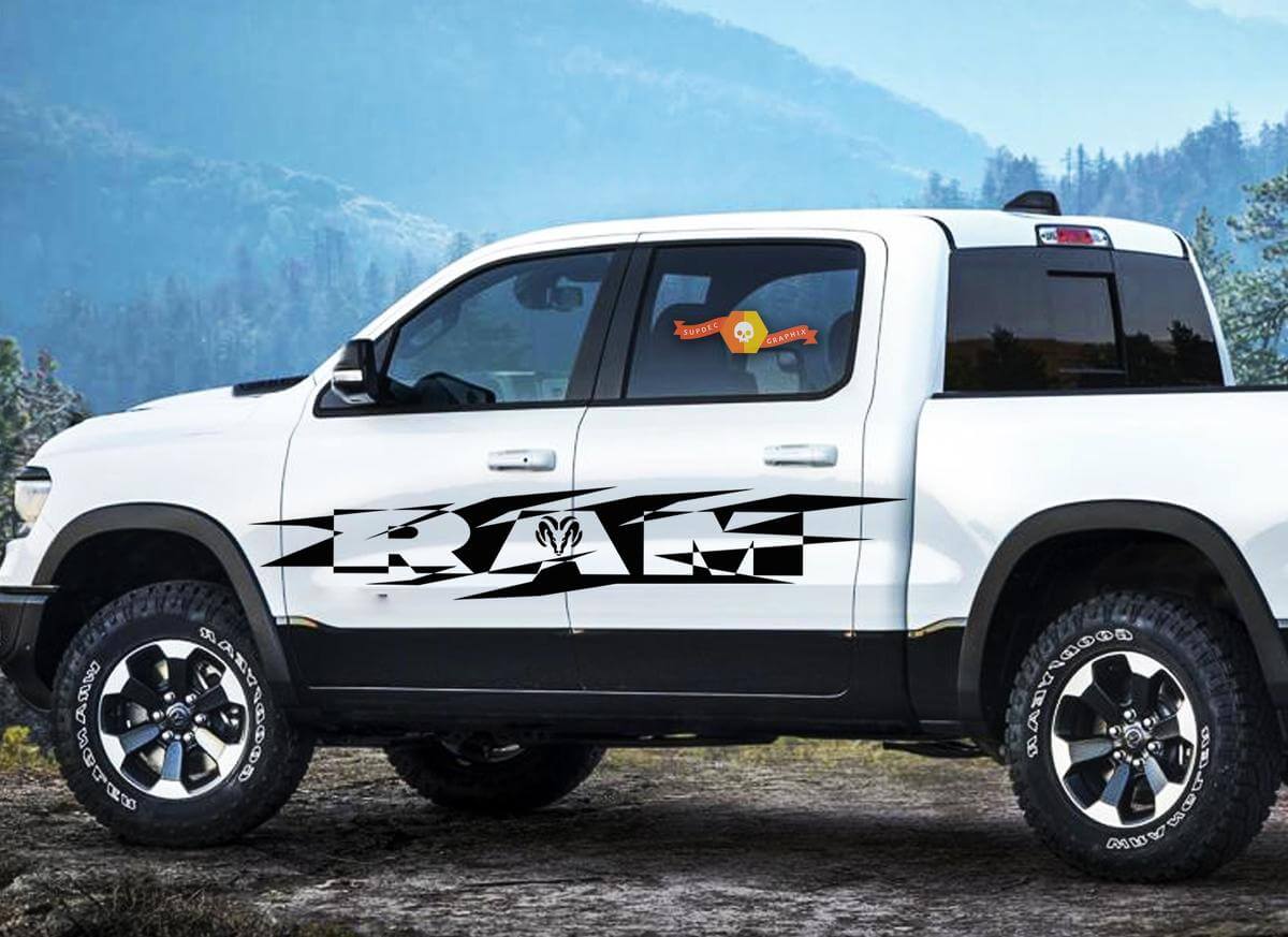 DODGE RAM HEMI 1500 2500 3500 2x Decals Racing graphics vinyl large sticker logo
