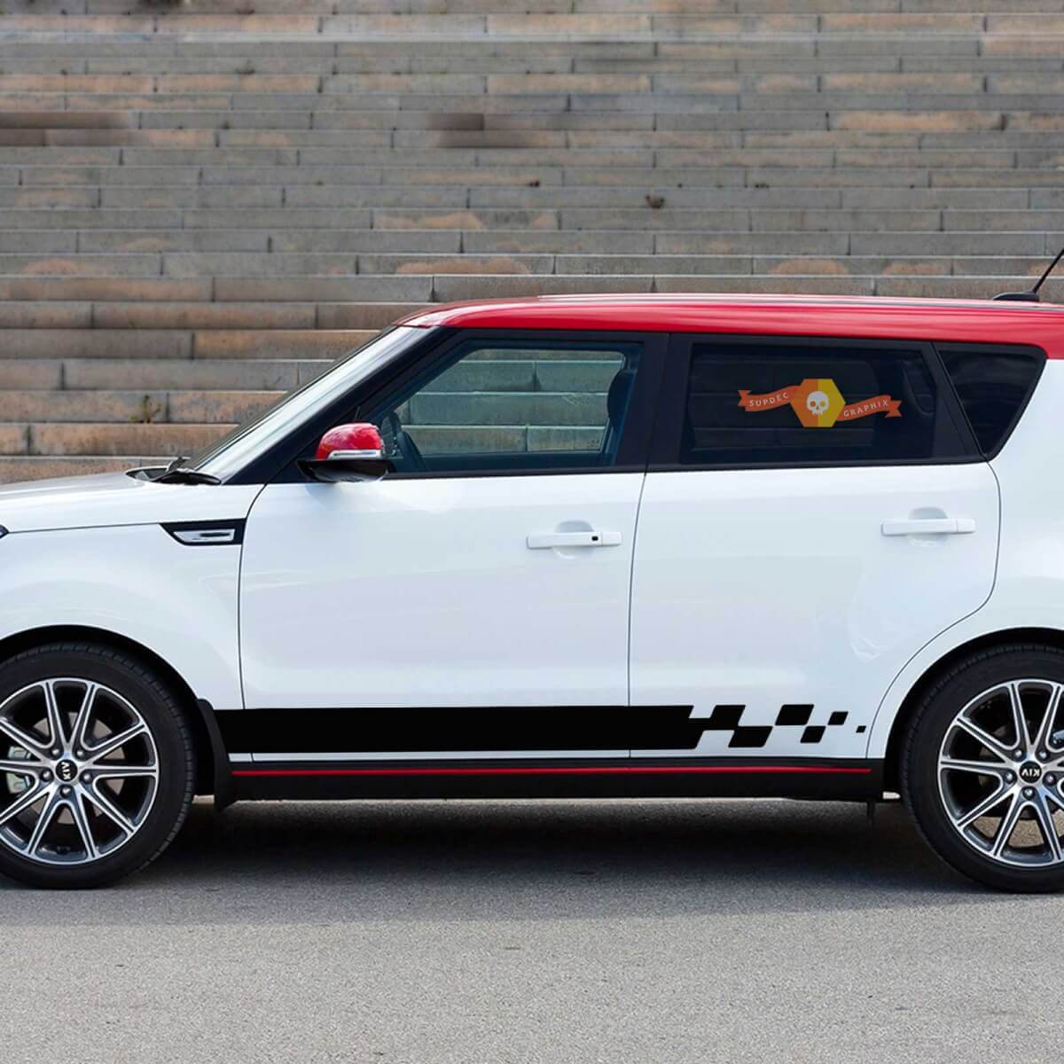 2x side stripes graphics decals racing sticker fit to Kia Soul
