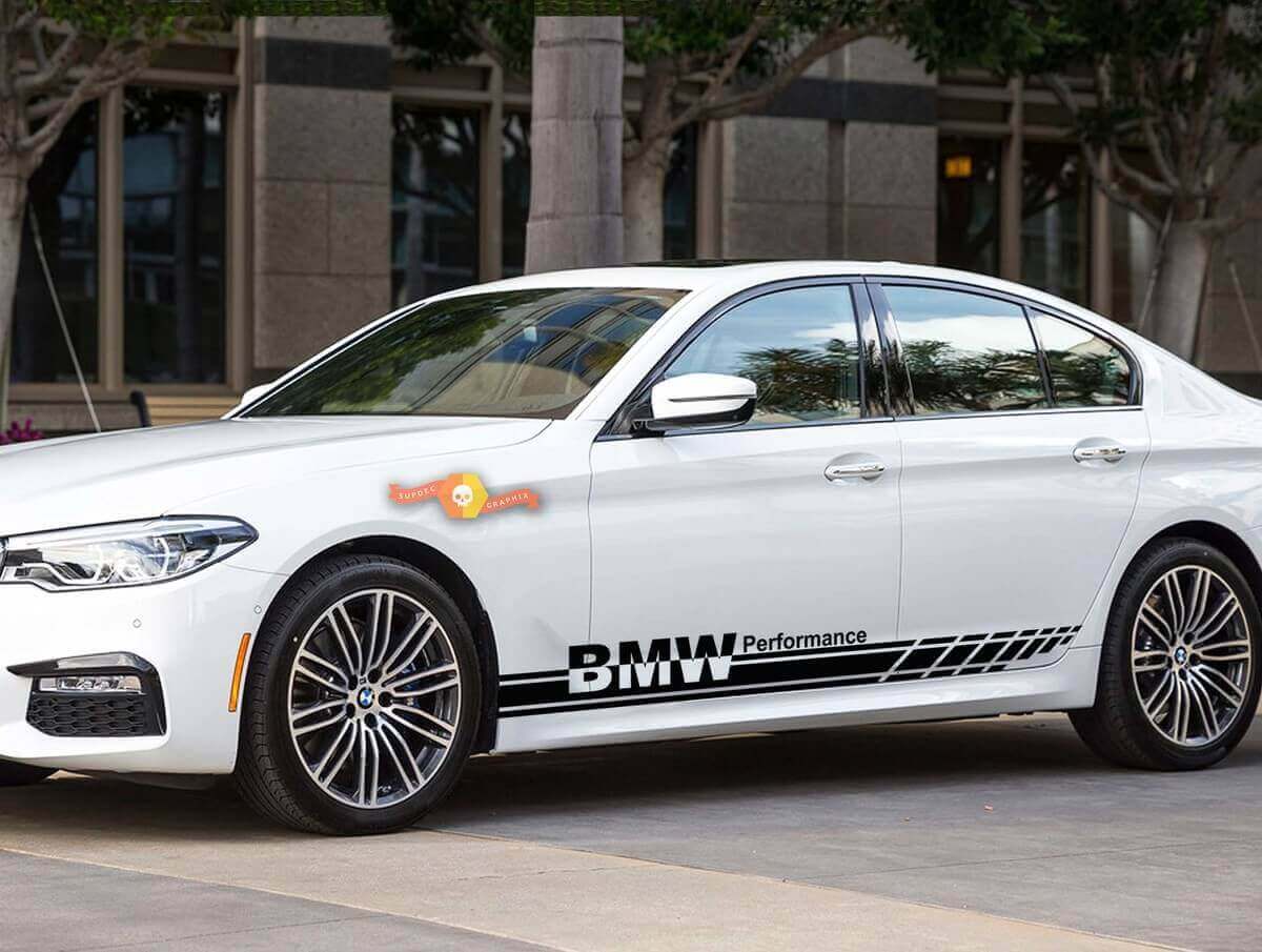 BMW Performance Style Side Stripes Vinyl Decal Set for BMW