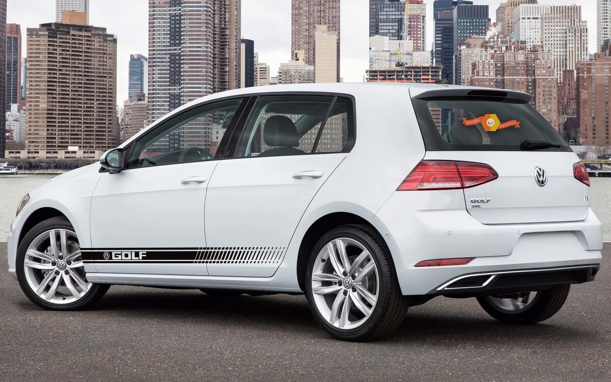 Branded Side Stripes Vinyl Decal Kit for Volkswagen Golf GTI