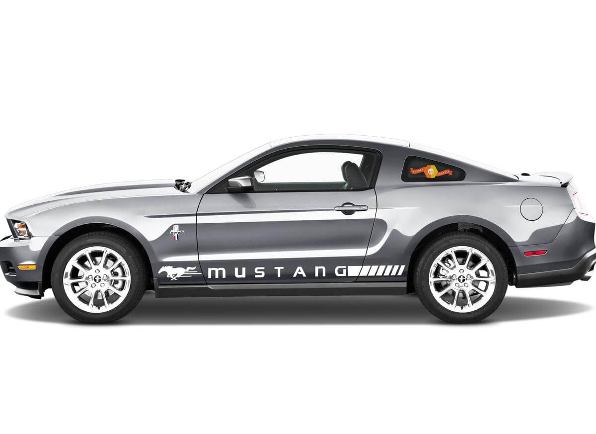 Ford Mustang Rocker Panel Door Side Stripes Decals - RJ - Strips Stickers Lower

