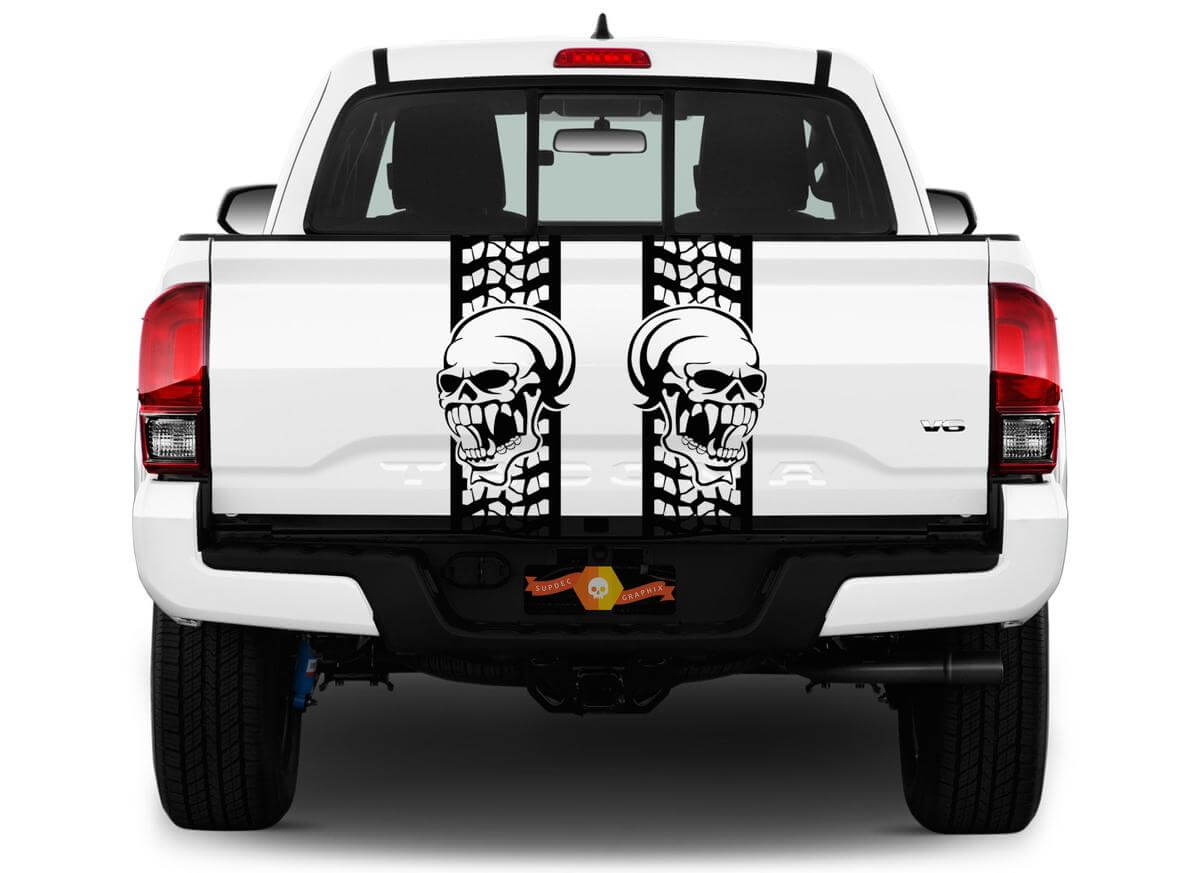 Rear Bed Skull Truck Decals Stripes Band Vinyl Graphics Stickers GMC CHEVY CHEVROLET FORD TOYOTA
