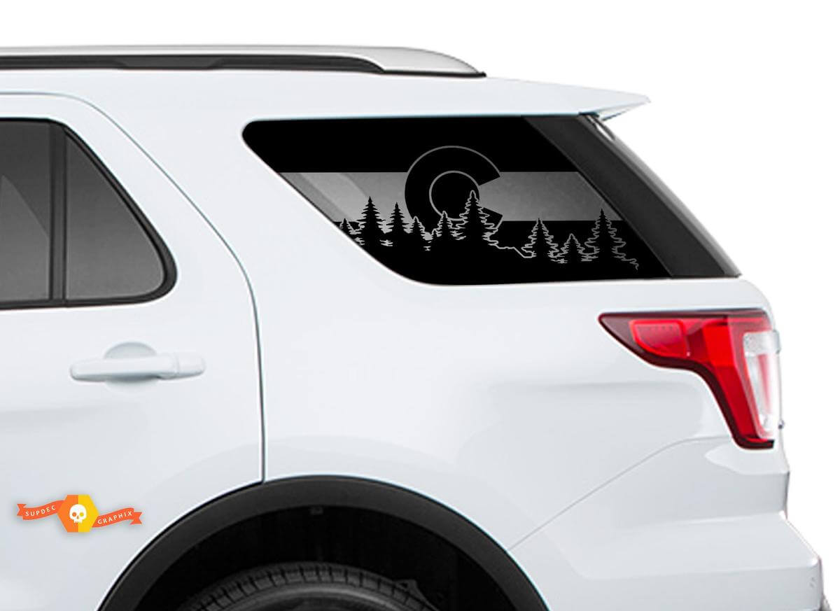 2011-2018 Ford Explorer - State of Colorado Flag Windshield Decals for Rear windows Stickers
